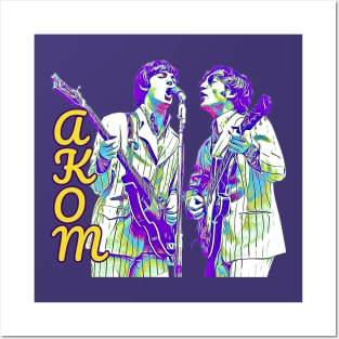 AKOM guitars yellow script Posters and Art